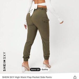 Army Green SHEIN SXY High Waisted pocket pants. Size: Medium.